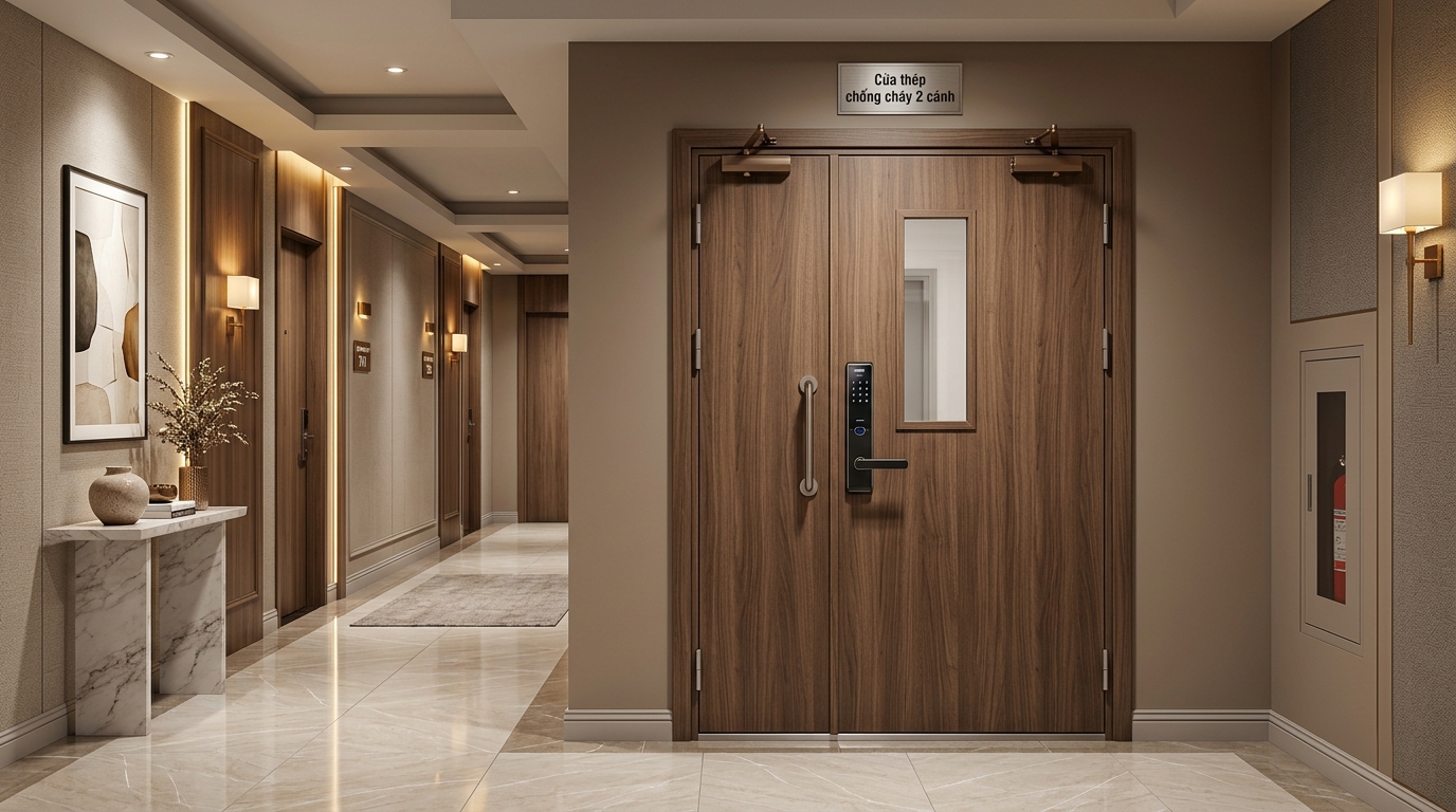 Lắp Đặt Cửa Gỗ Chống Cháy & Thép Vân Gỗ