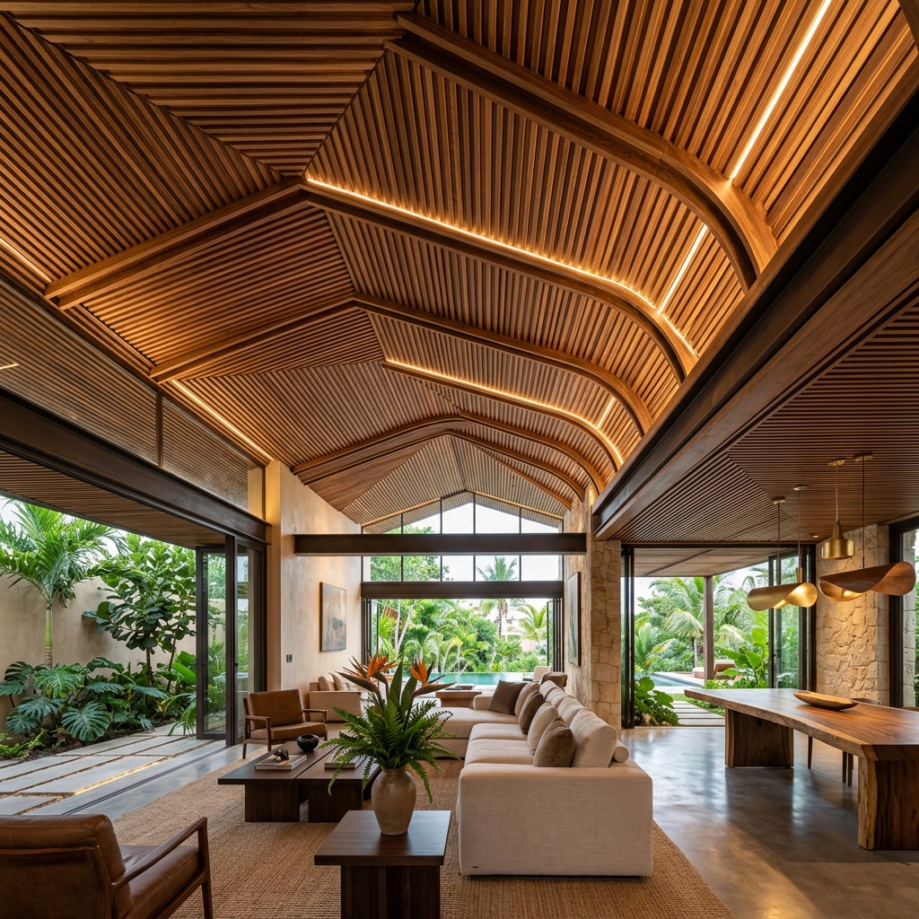 Thi Công Ốp Trần Gỗ Tiêu Âm Nghệ Thuật – Chuẩn Âm Học Cao Cấp Cho Biệt Thự & Phòng VIP